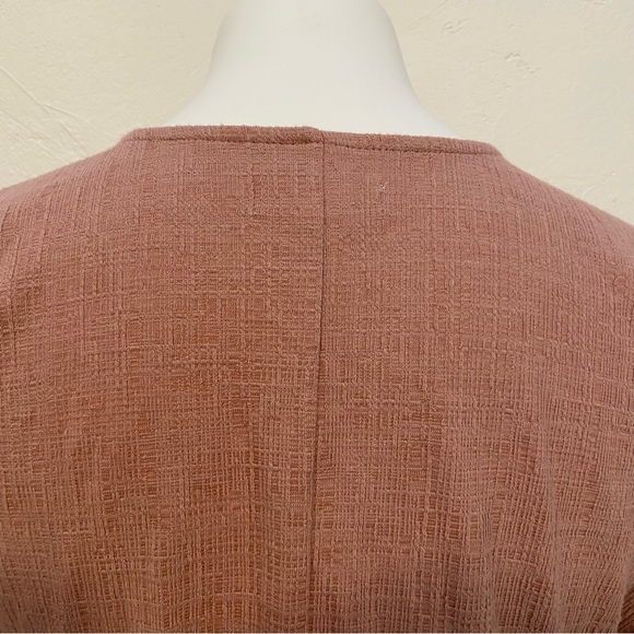 MADEWELL MAUVE CROSS FRONT WRAP FLUTTER SLEEVE LIGHTWEIGHT FIT FLARE MINI DRESS - Picture 11 of 13